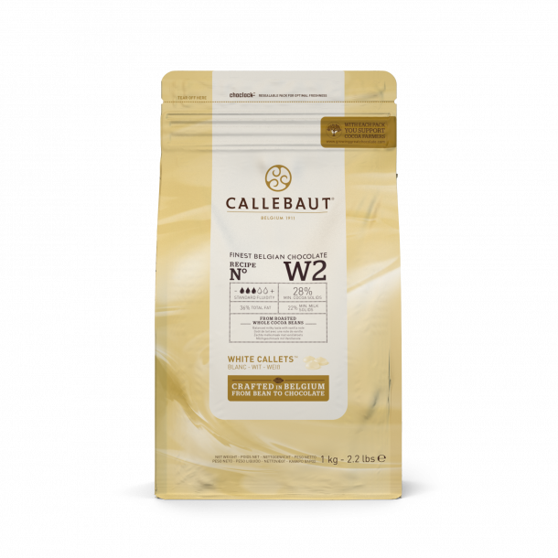 Callebaut Chokolade Callets W2 hvid - 1 kg