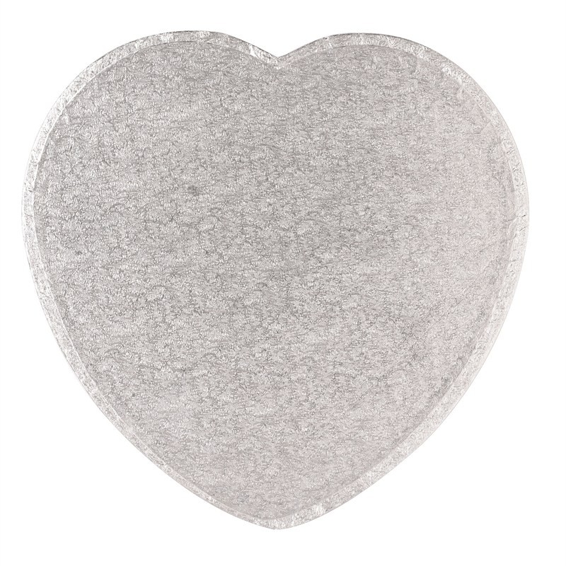 Billede af Kageplade sølv hjerteformet 32,5 cm 1 cm tyk 1 stk